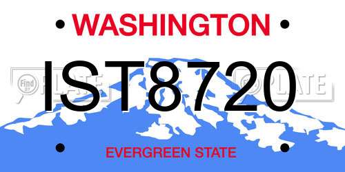IST8720 Washington License Plate