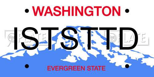 ISTSTTD Washington License Plate