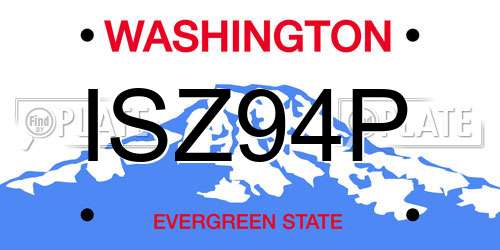 ISZ94P Washington License Plate