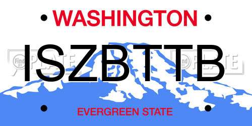 ISZBTTB Washington License Plate