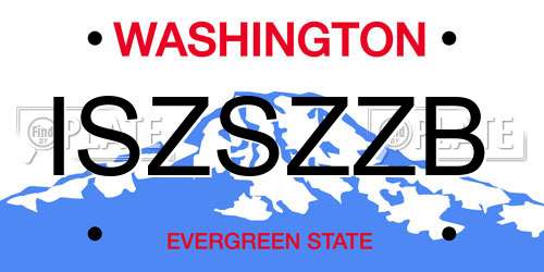 ISZSZZB Washington License Plate