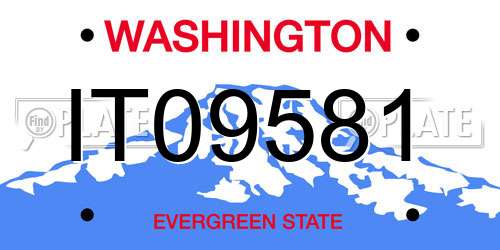 IT09581 Washington License Plate