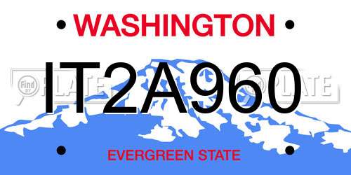 IT2A960 Washington License Plate