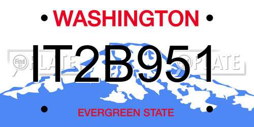 IT2B951 Washington License Plate