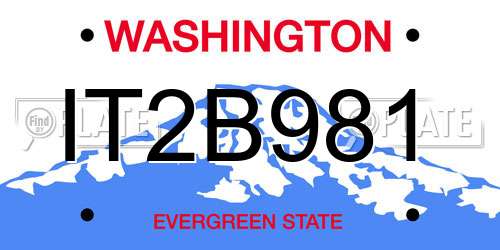 IT2B981 Washington License Plate