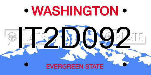 IT2D092 Washington License Plate