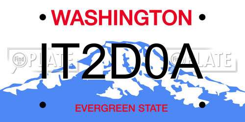 IT2D0A Washington License Plate