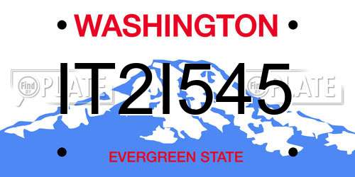 IT2I545 Washington License Plate