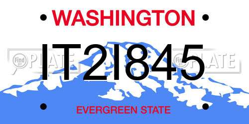 IT2I845 Washington License Plate