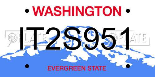 IT2S951 Washington License Plate