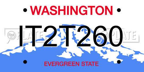 IT2T260 Washington License Plate