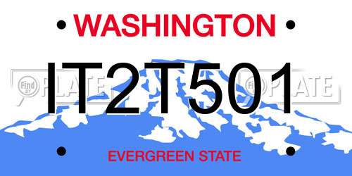 IT2T501 Washington License Plate