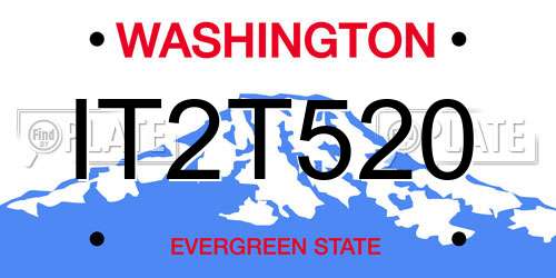 IT2T520 Washington License Plate