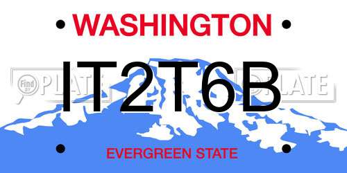 IT2T6B Washington License Plate