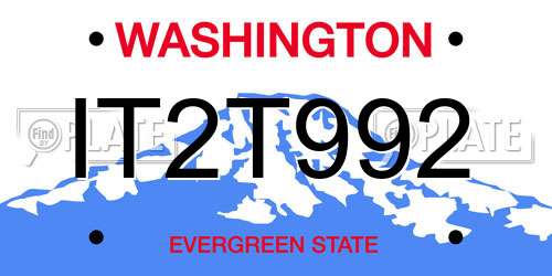 IT2T992 Washington License Plate