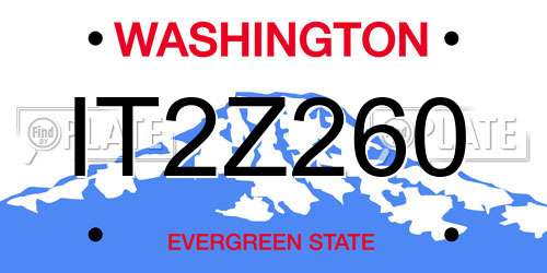 IT2Z260 Washington License Plate
