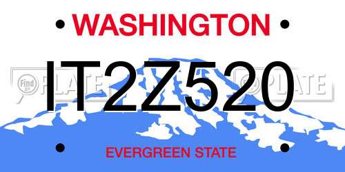 IT2Z520 Washington License Plate