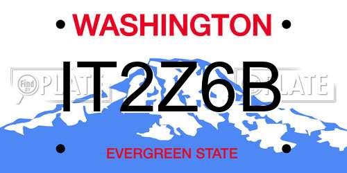 IT2Z6B Washington License Plate