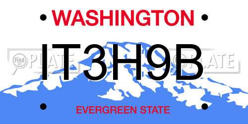 IT3H9B Washington License Plate