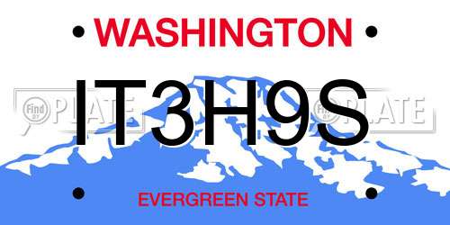 IT3H9S Washington License Plate
