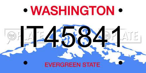 IT45841 Washington License Plate