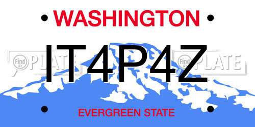 IT4P4Z Washington License Plate