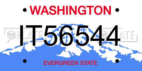 IT56544 Washington License Plate