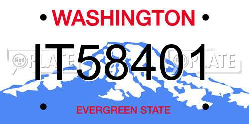 IT58401 Washington License Plate