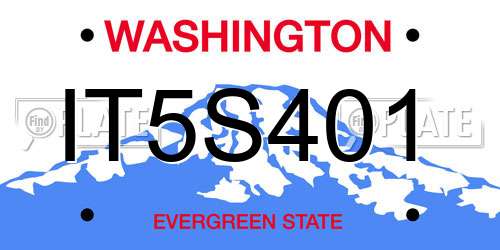IT5S401 Washington License Plate