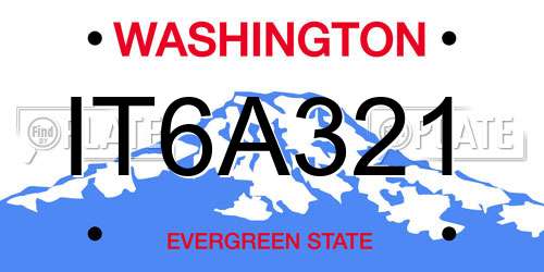 IT6A321 Washington License Plate