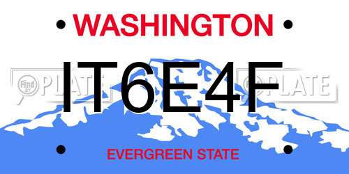 IT6E4F Washington License Plate