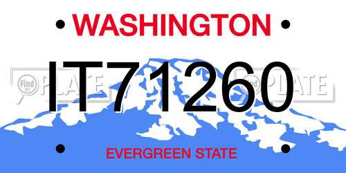 IT71260 Washington License Plate