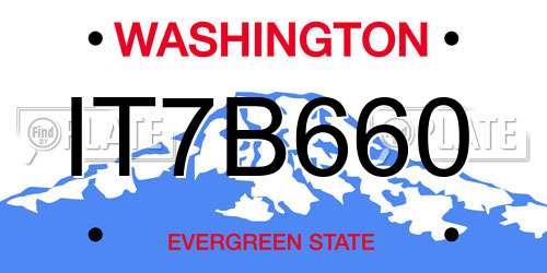 IT7B660 Washington License Plate