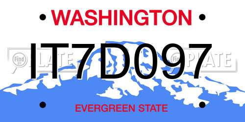 IT7D097 Washington License Plate