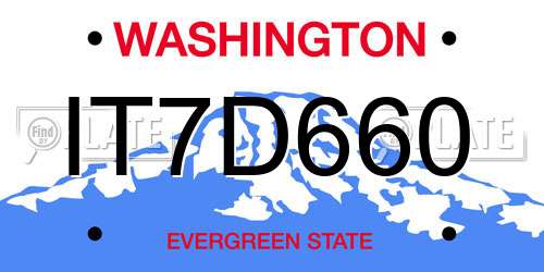 IT7D660 Washington License Plate