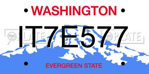 IT7E577 Washington License Plate