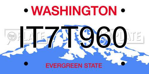 IT7T960 Washington License Plate