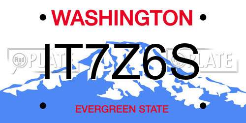 IT7Z6S Washington License Plate