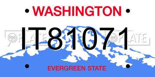 IT81071 Washington License Plate