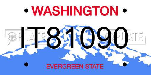 IT81090 Washington License Plate