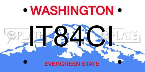 IT84CI Washington License Plate