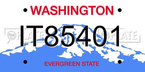 IT85401 Washington License Plate