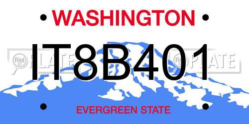 IT8B401 Washington License Plate