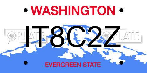 IT8C2Z Washington License Plate