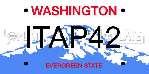 ITAP42 Washington License Plate