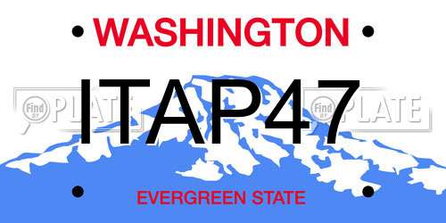 ITAP47 Washington License Plate