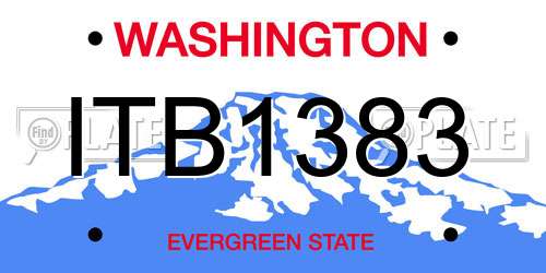 ITB1383 Washington License Plate