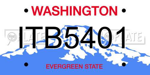 ITB5401 Washington License Plate