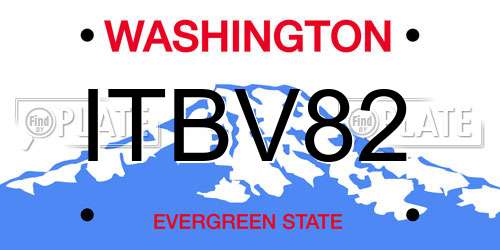 ITBV82 Washington License Plate