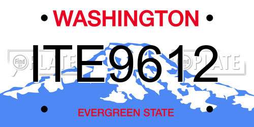 ITE9612 Washington License Plate